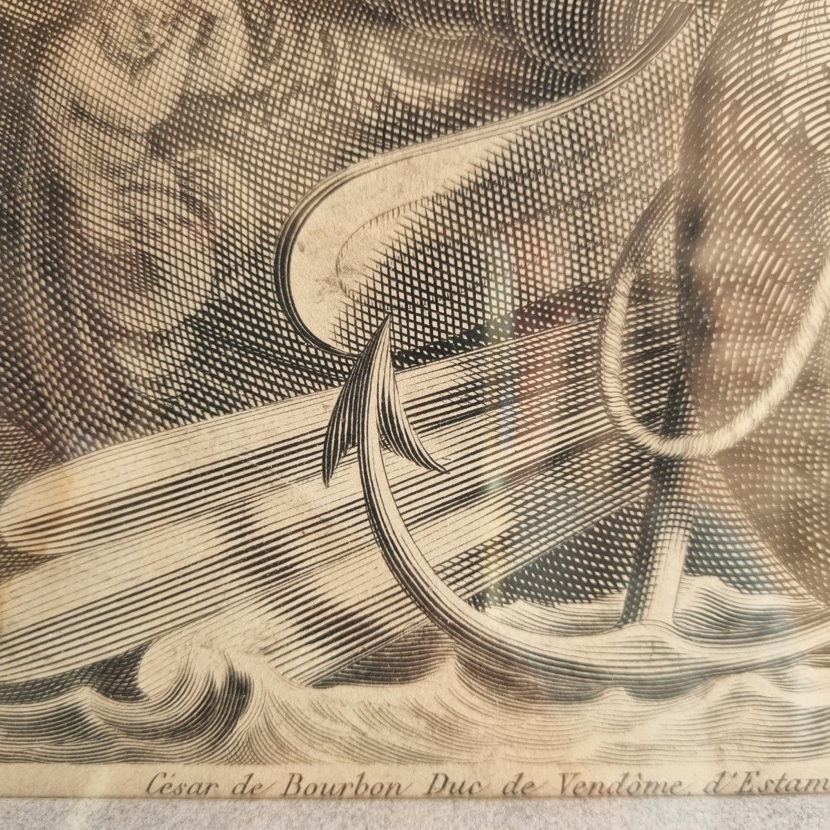 GRAVURE D'APRÈS MIGNARD - xviie - CESAR DE  BOURBON DUC DE VENDOME PORTRAIT-photo-2
