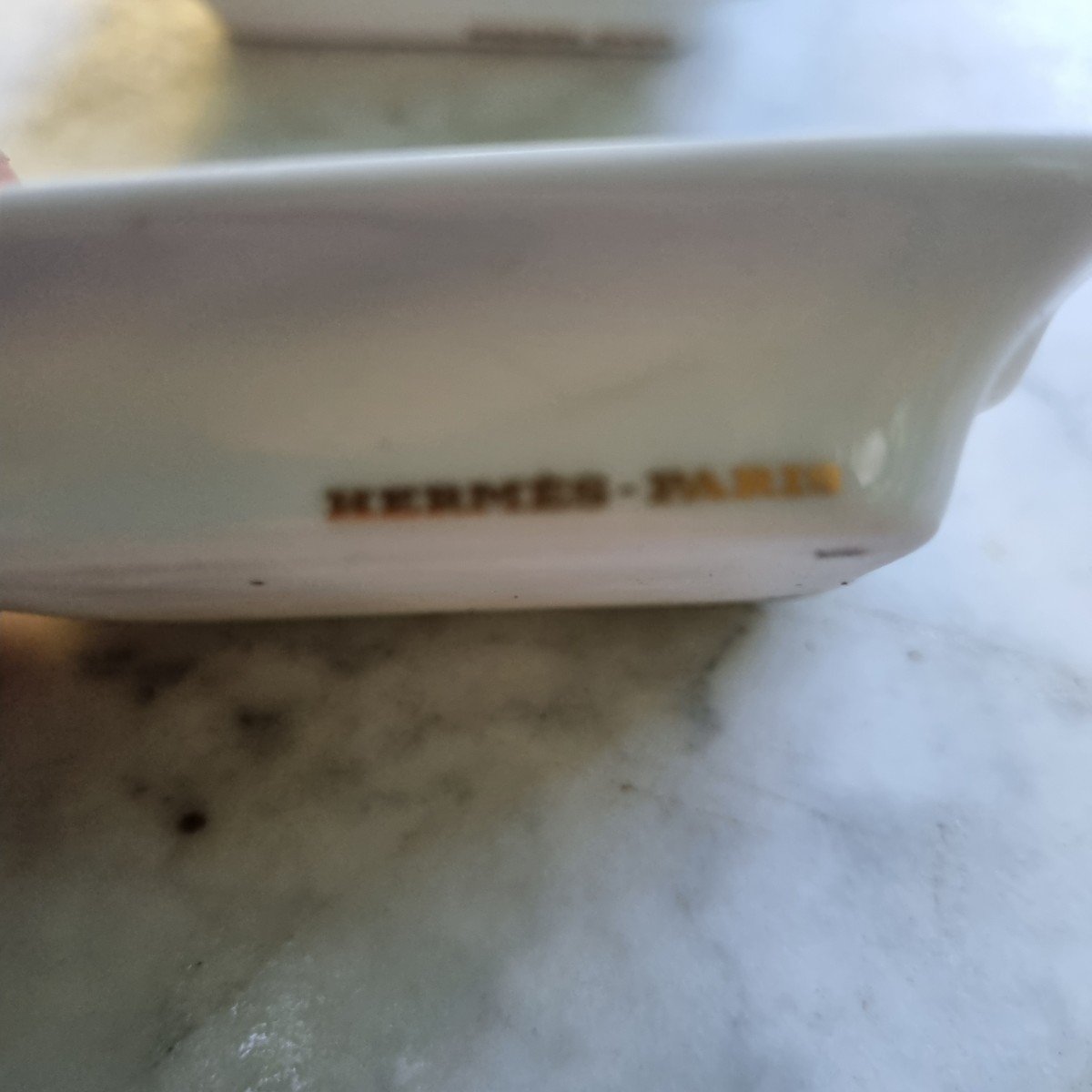 2 Hermès Paris Porcelain Mini Ashtrays-photo-2