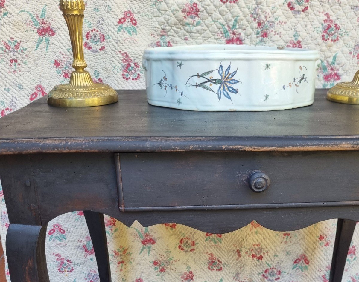 Small Louis XV Period Writing Table Or Side Table 18th Century In Blackened Wood-photo-2