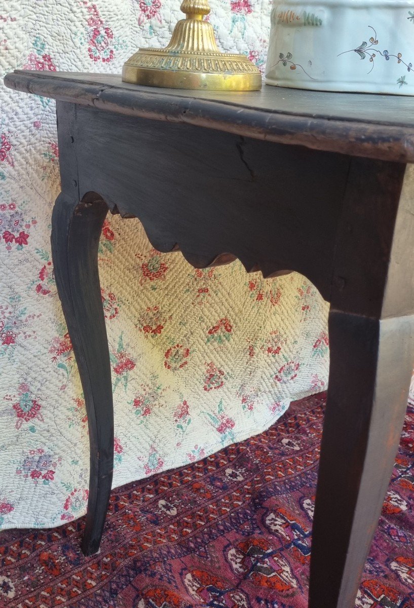 Small Louis XV Period Writing Table Or Side Table 18th Century In Blackened Wood-photo-1
