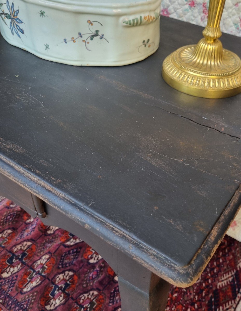 Small Louis XV Period Writing Table Or Side Table 18th Century In Blackened Wood-photo-3