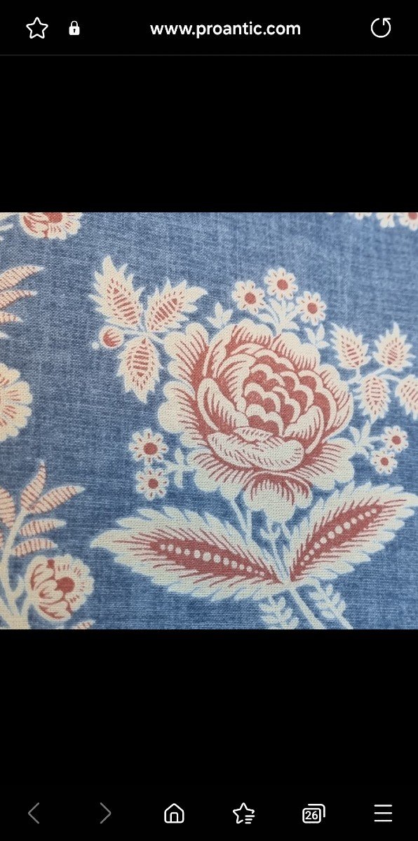 Roll Of Fabric 17 Meters Louis XVI Style Roland Sigrist Vivarais Indiennes De Jouy Indigo -photo-4