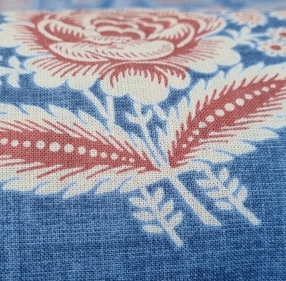 Roll Of Fabric 17 Meters Louis XVI Style Roland Sigrist Vivarais Indiennes De Jouy Indigo -photo-3