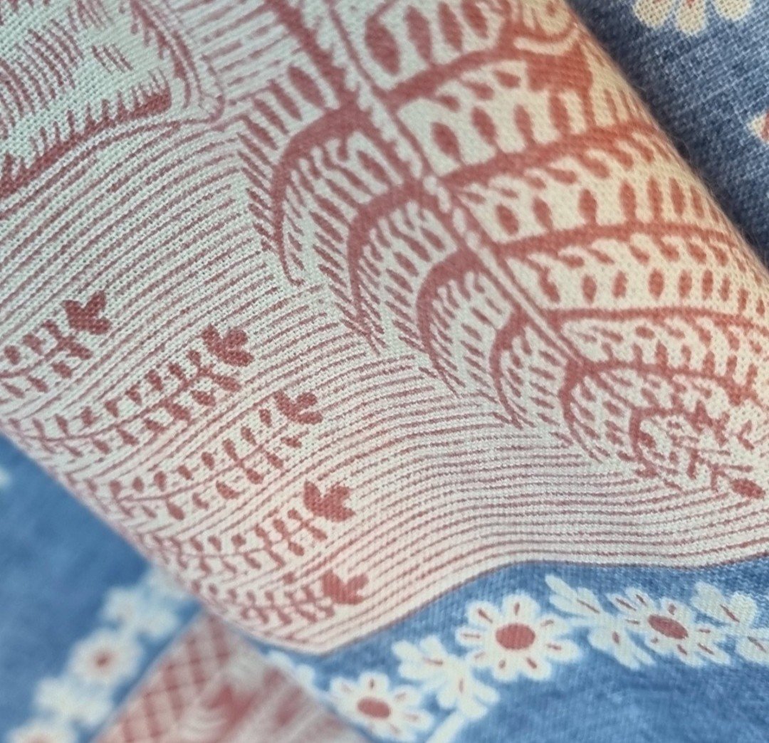 Roll Of Fabric 17 Meters Louis XVI Style Roland Sigrist Vivarais Indiennes De Jouy Indigo -photo-6