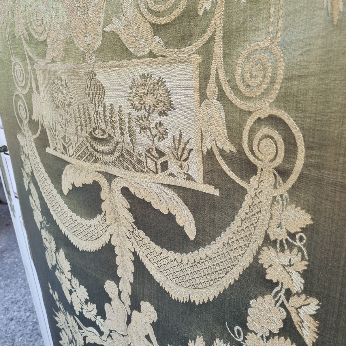 PANNEAU LAMPAS DE SOIE LOUIS XVI FAUTEUIL TENTURE TASSINARI ?-photo-2