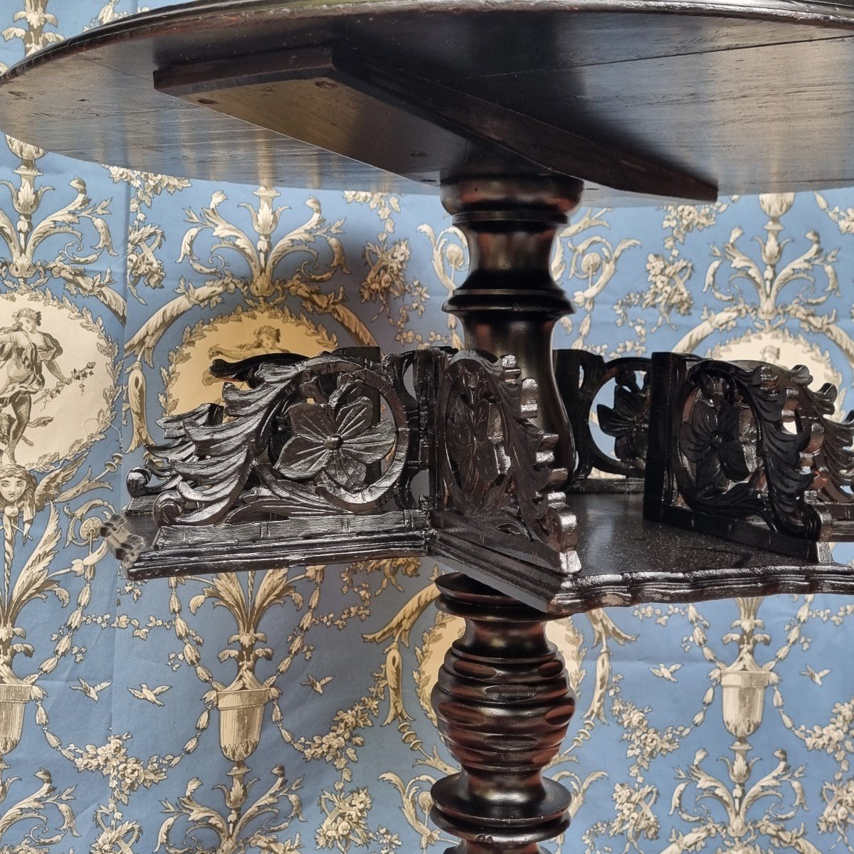 Smoker's Table Revolving Bookcase Napoleon III Pedestal Table -photo-3