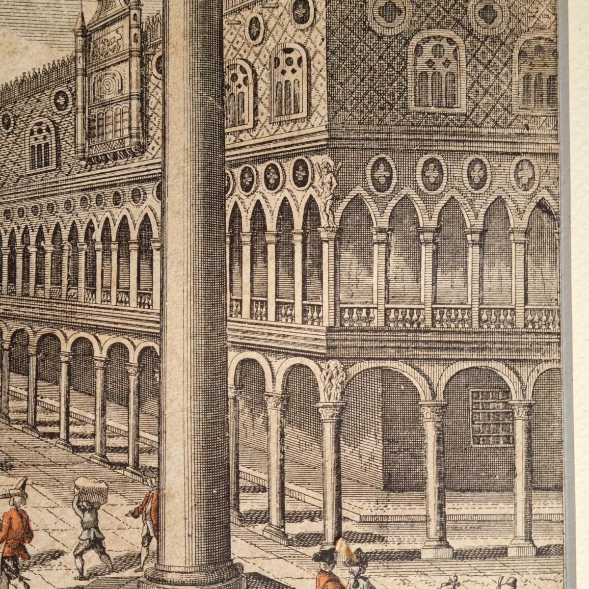 Optical View Of Venice Saint Mark's Square Italy Prospect Collection 2nd Engraving Print-photo-2