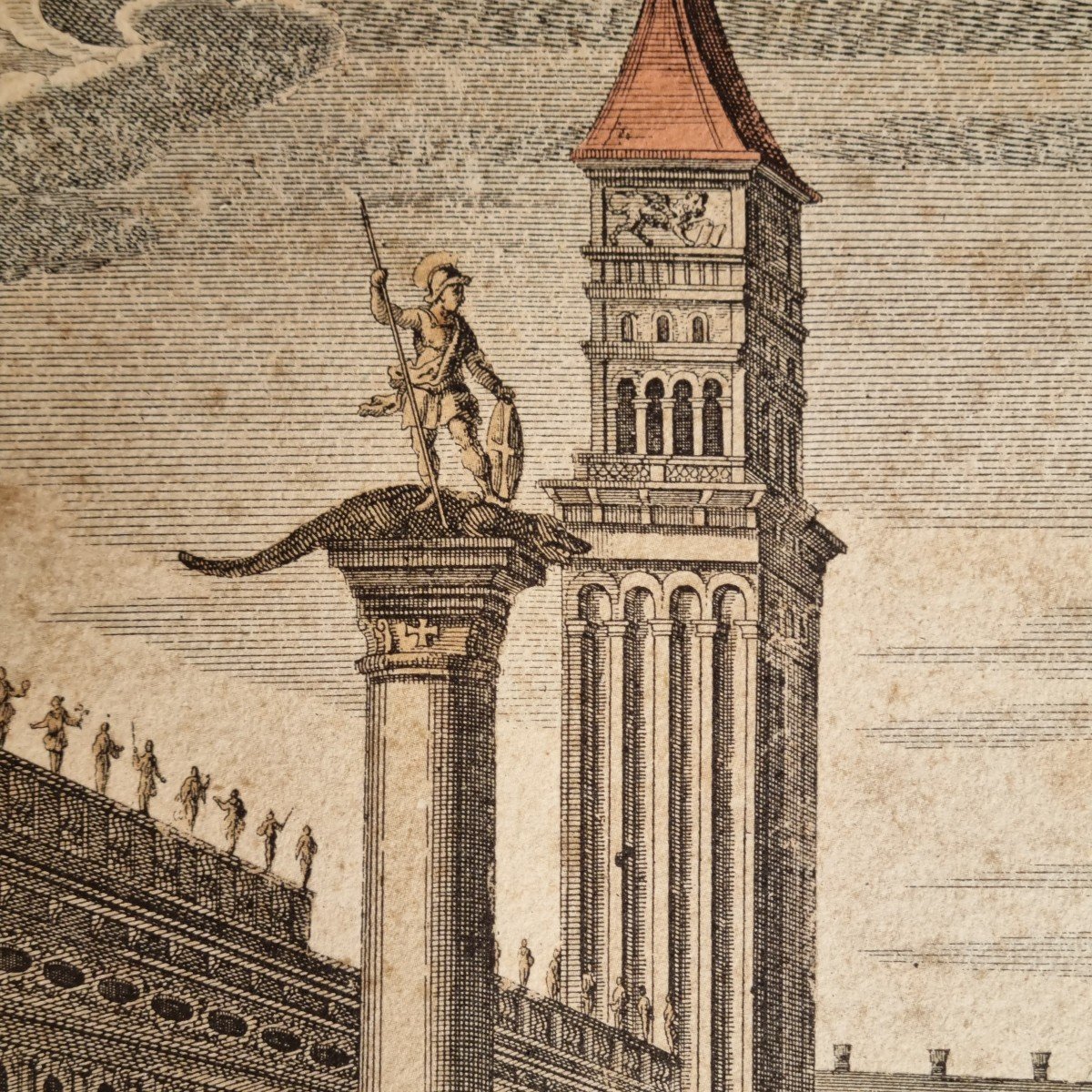 Optical View Of Venice Saint Mark's Square Italy Prospect Collection 2nd Engraving Print-photo-4