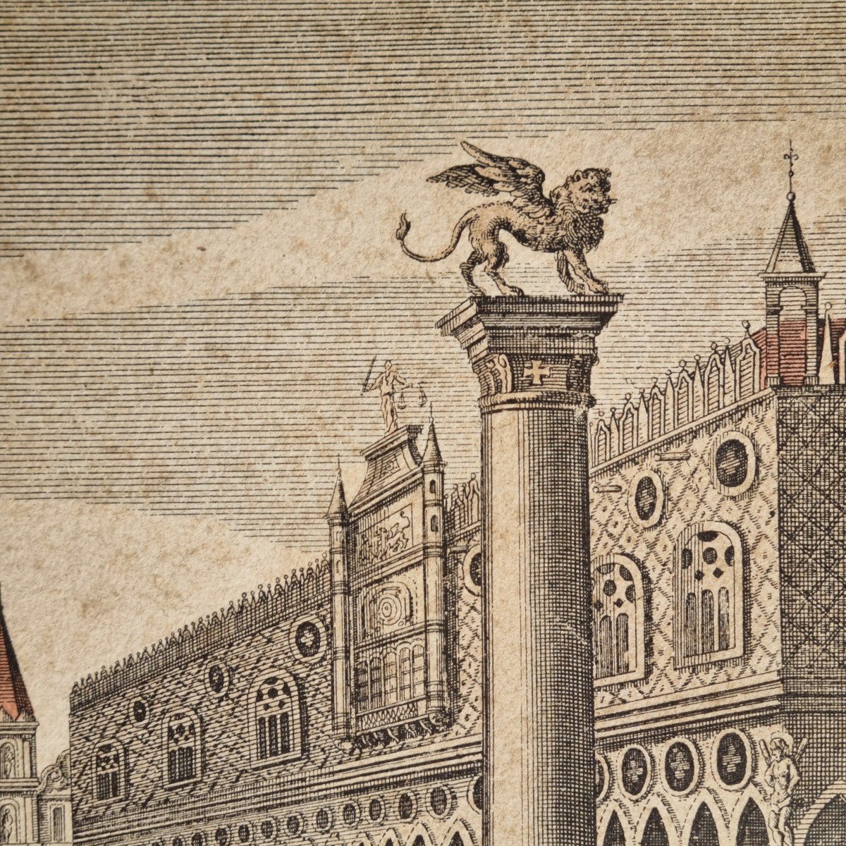 Optical View Of Venice Saint Mark's Square Italy Prospect Collection 2nd Engraving Print-photo-5