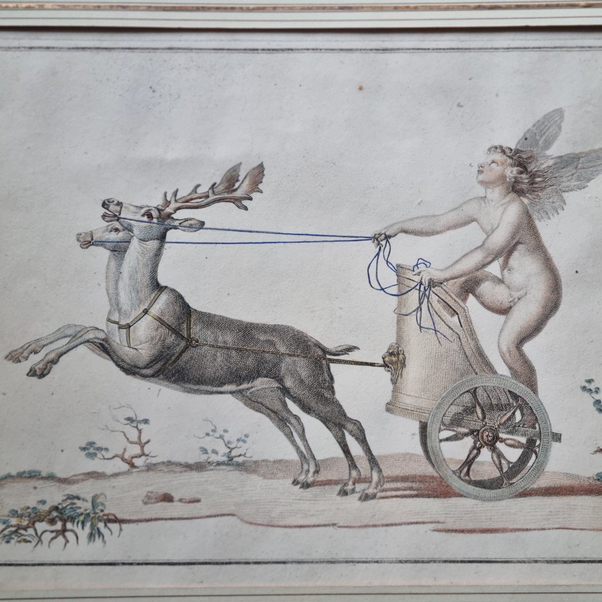 PAIRE DE GRAVURES VERS 1800 DIRECTOIRE CONSULAT A L'ANTIQUE POMPEI ERCULANUM-photo-1