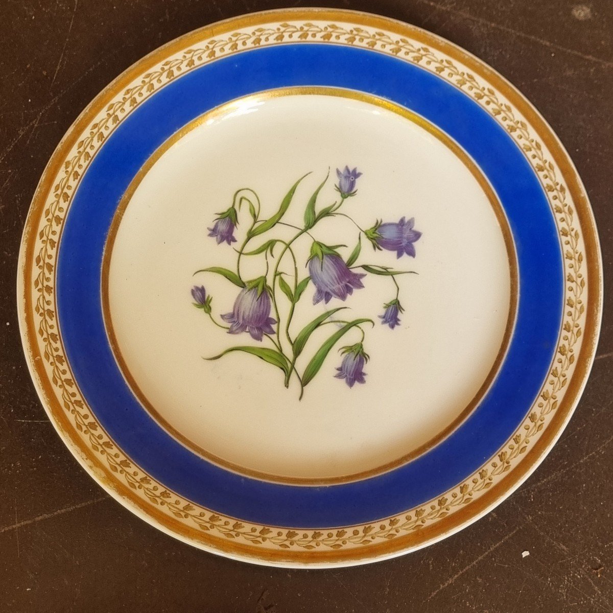 SERIE DE 6 ASSIETTES EN PORCELAINE DE PARIS VERS 1830 FLEURS DECOR FLORAL-photo-4