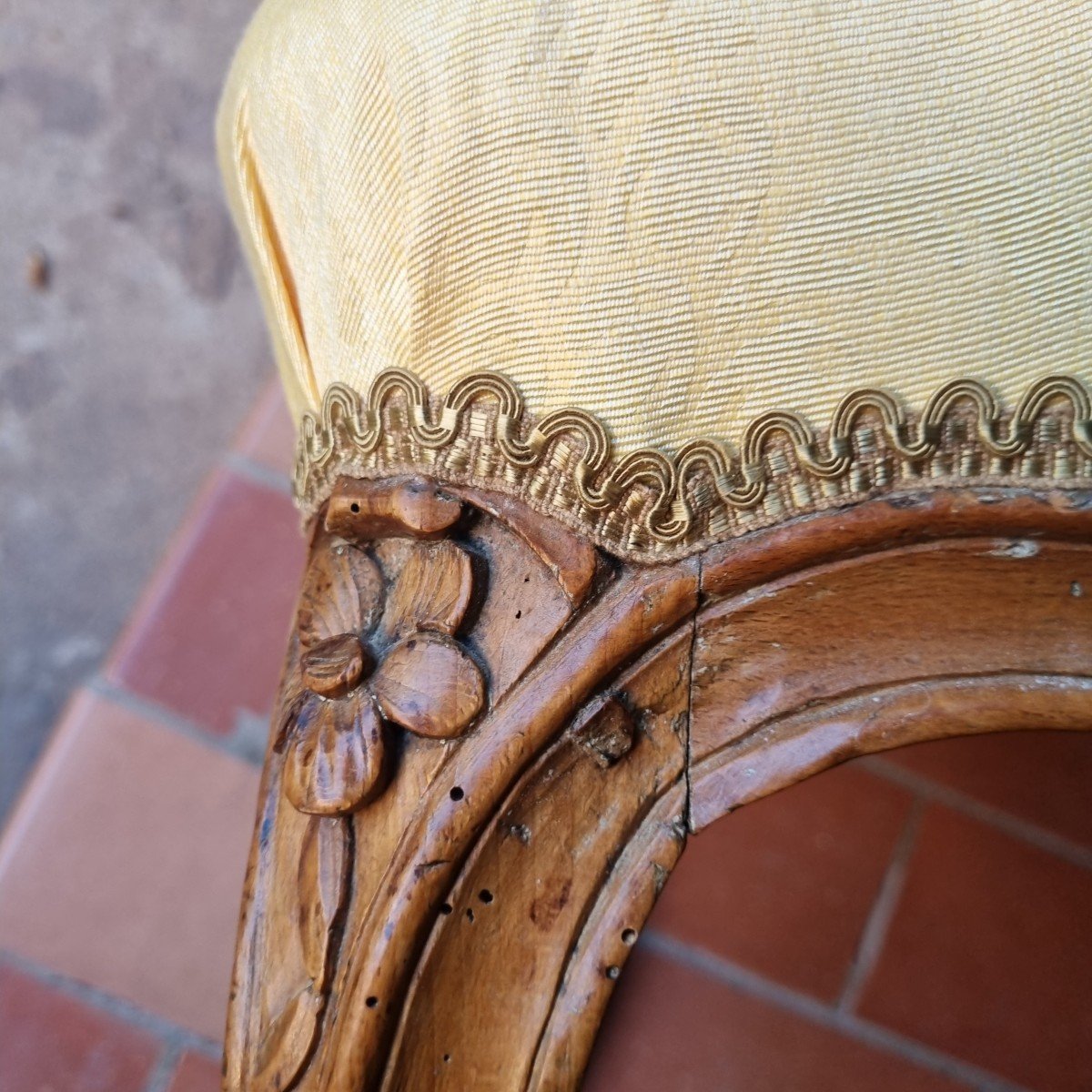 Large Louis XV Period Armchair Pierre Frey Fabric Queen's Backrest-photo-2