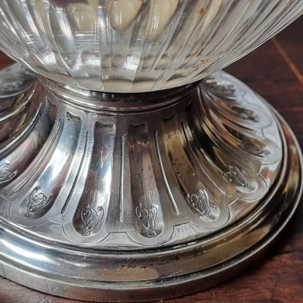 Emile Puiforcat Louis XVI Style Cut Crystal And Solid Silver Carafe For Wine And Water-photo-7