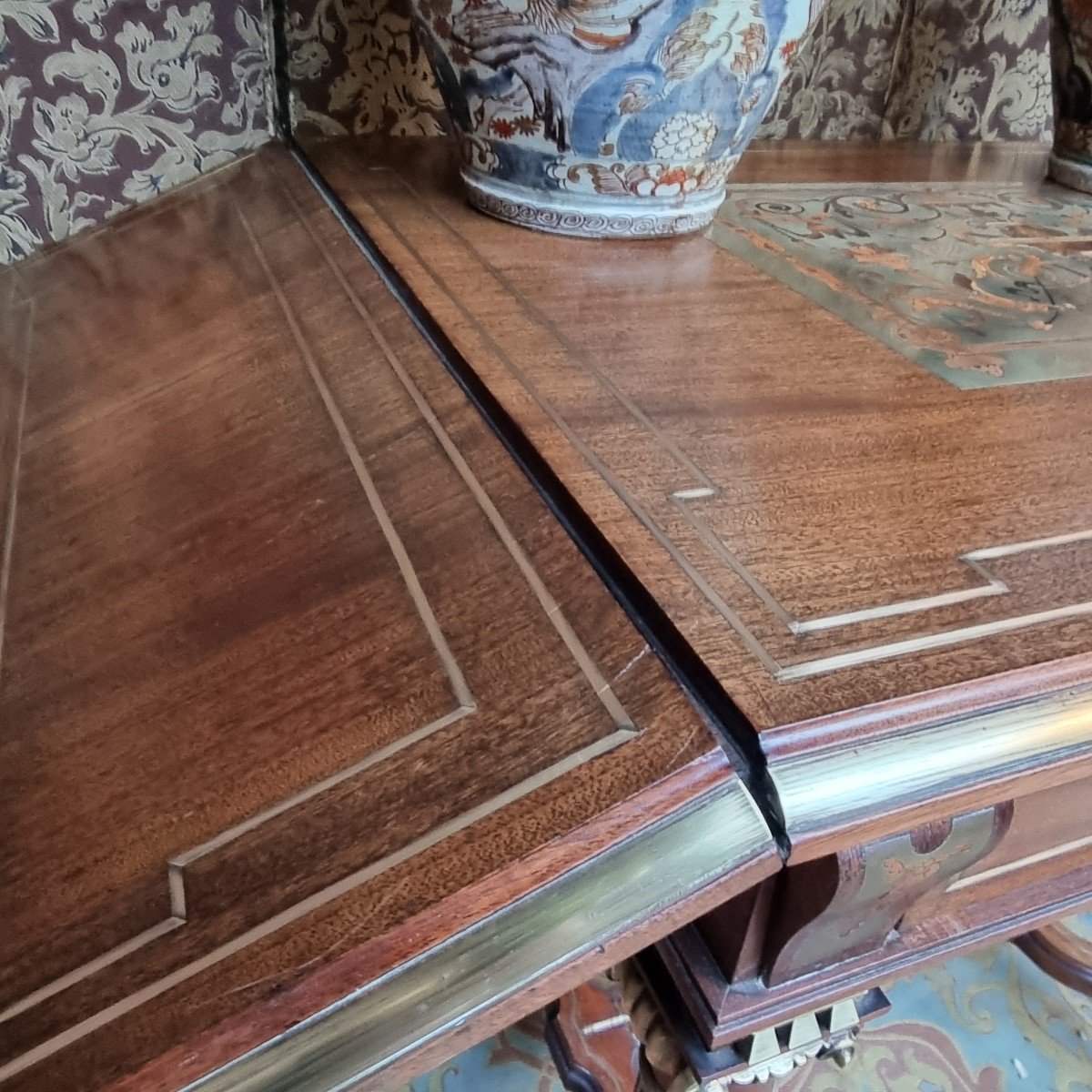 TABLE ÉPOQUE MILIEU XIXe NAPOLÉON III  LOUIS-PHILIPPE BOULLE A ÉCRIRE CONSOLE -photo-4