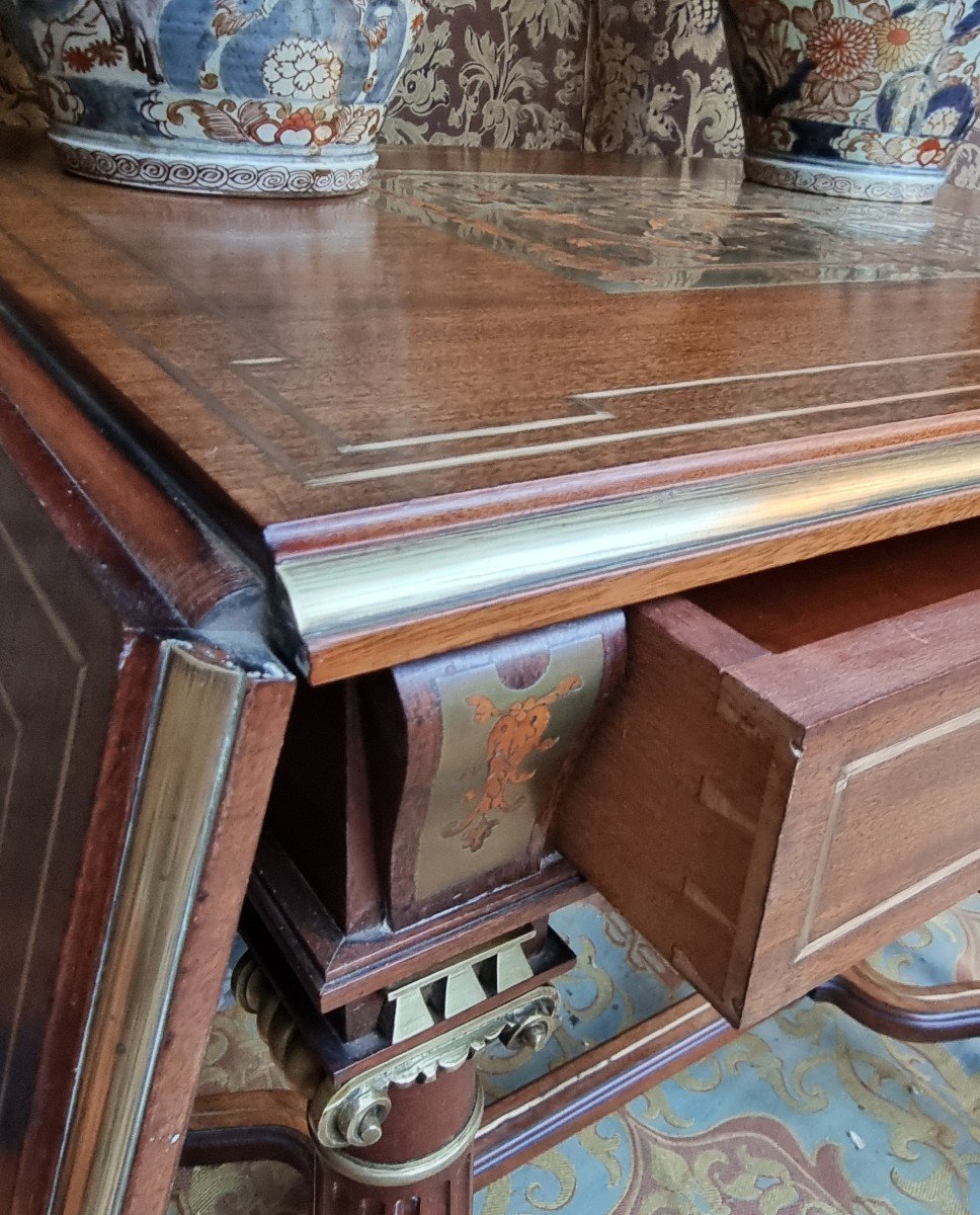 TABLE ÉPOQUE MILIEU XIXe NAPOLÉON III  LOUIS-PHILIPPE BOULLE A ÉCRIRE CONSOLE -photo-8