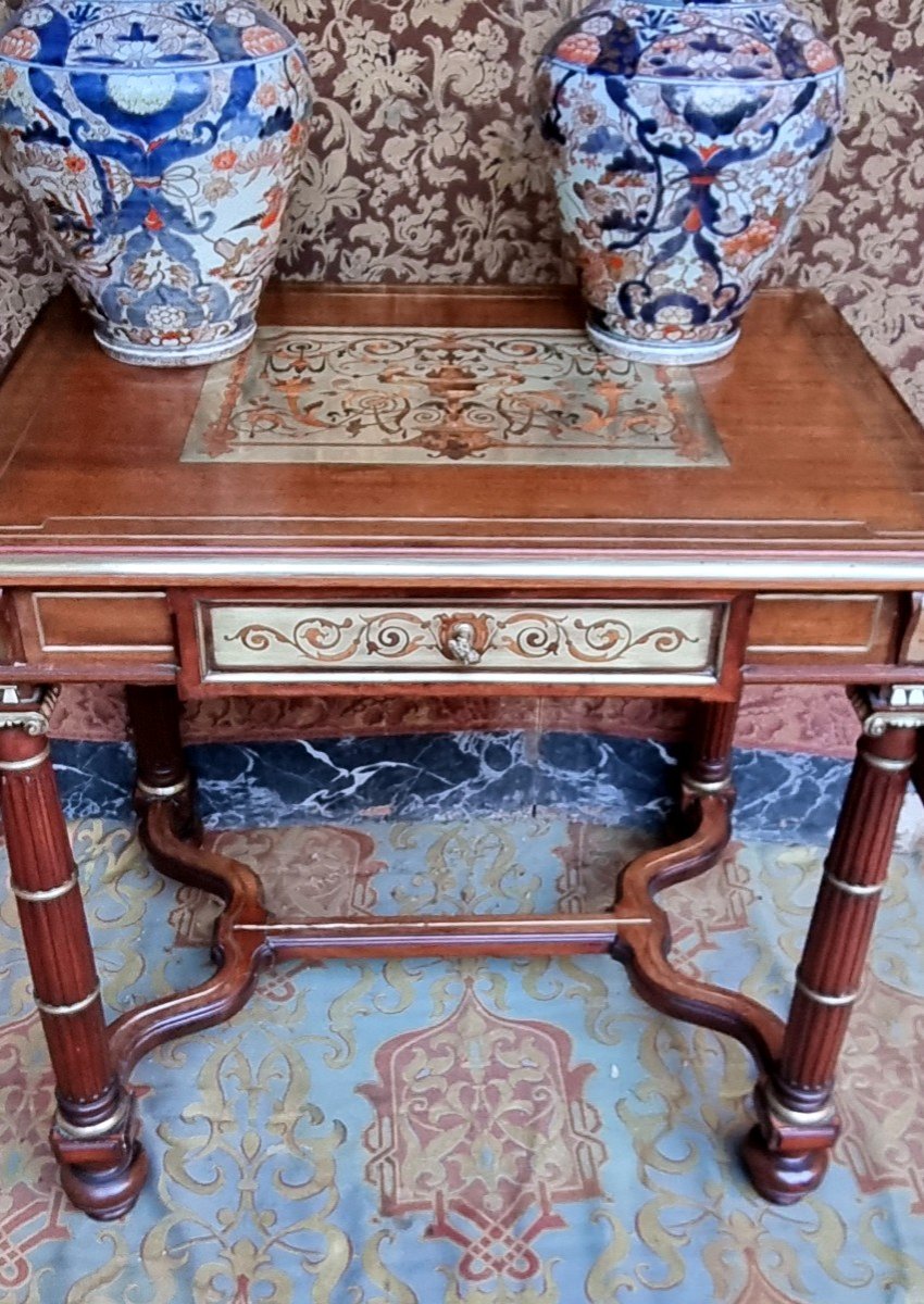 TABLE ÉPOQUE MILIEU XIXe NAPOLÉON III  LOUIS-PHILIPPE BOULLE A ÉCRIRE CONSOLE 