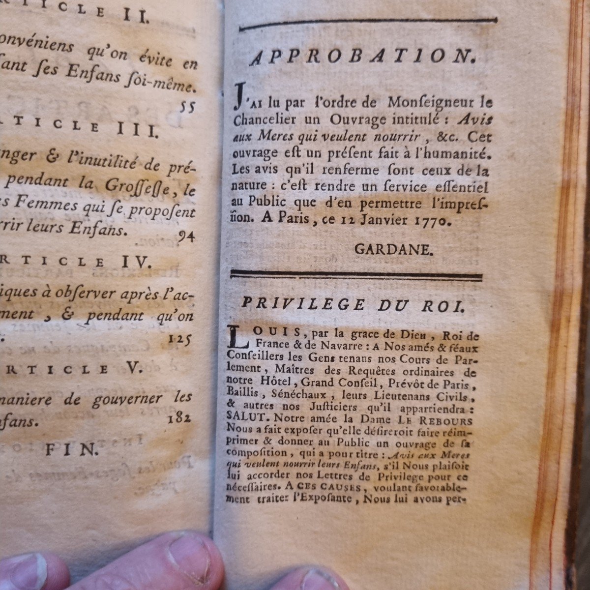 AVIS AUX MÈRES QUI VEULENT NOURRIR LEURS ENFANTS 1775 Livre ancien Education-photo-6