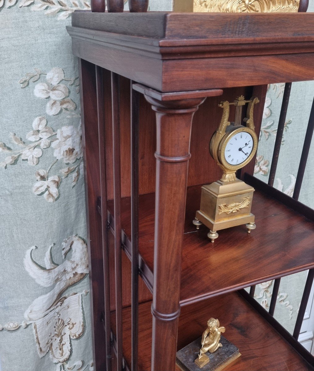 Bibus Shelf Small Mahogany Library Empire Period Charles X-photo-5