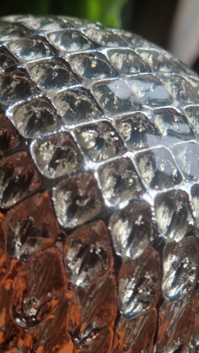 19th Century Napoleon III Baccarat Sulphure And Crystal Stair Rail Ball -photo-4