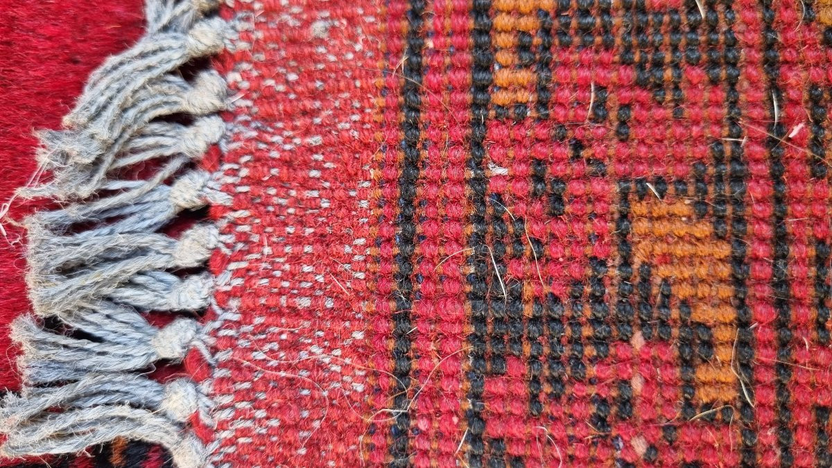 Small Handmade Oriental Persian Rug Turkmen Style Bed Rug Hallway 150 X 50 Cm-photo-3