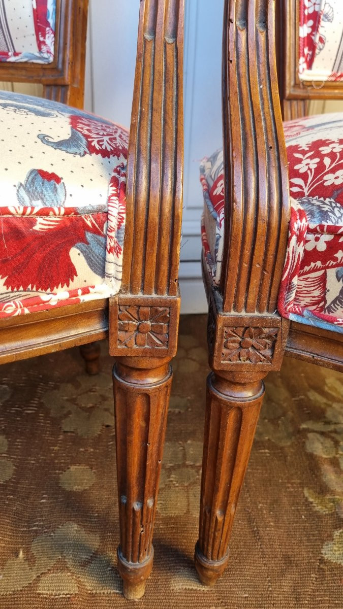 Pair Of Louis XVI Period Cabriolet Armchairs-photo-4