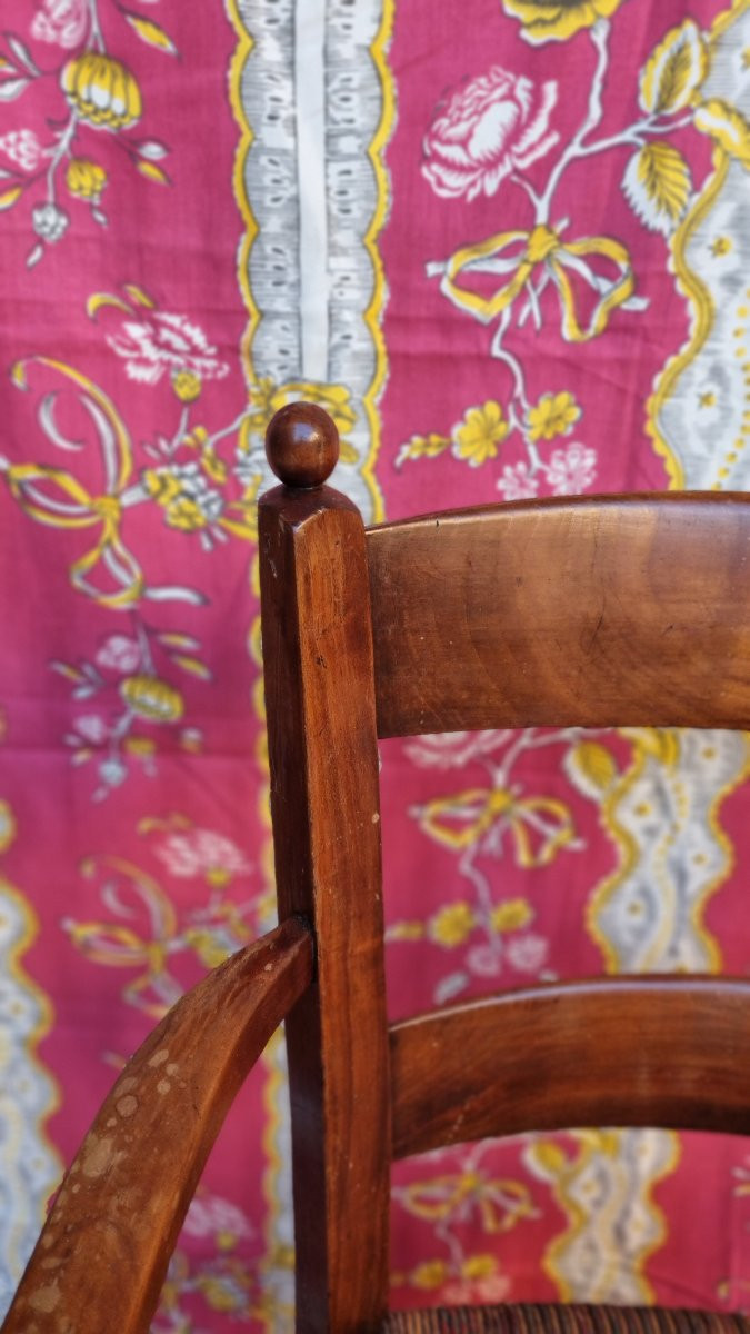 Straw Armchair Late 18th Century Directory Provence -photo-3