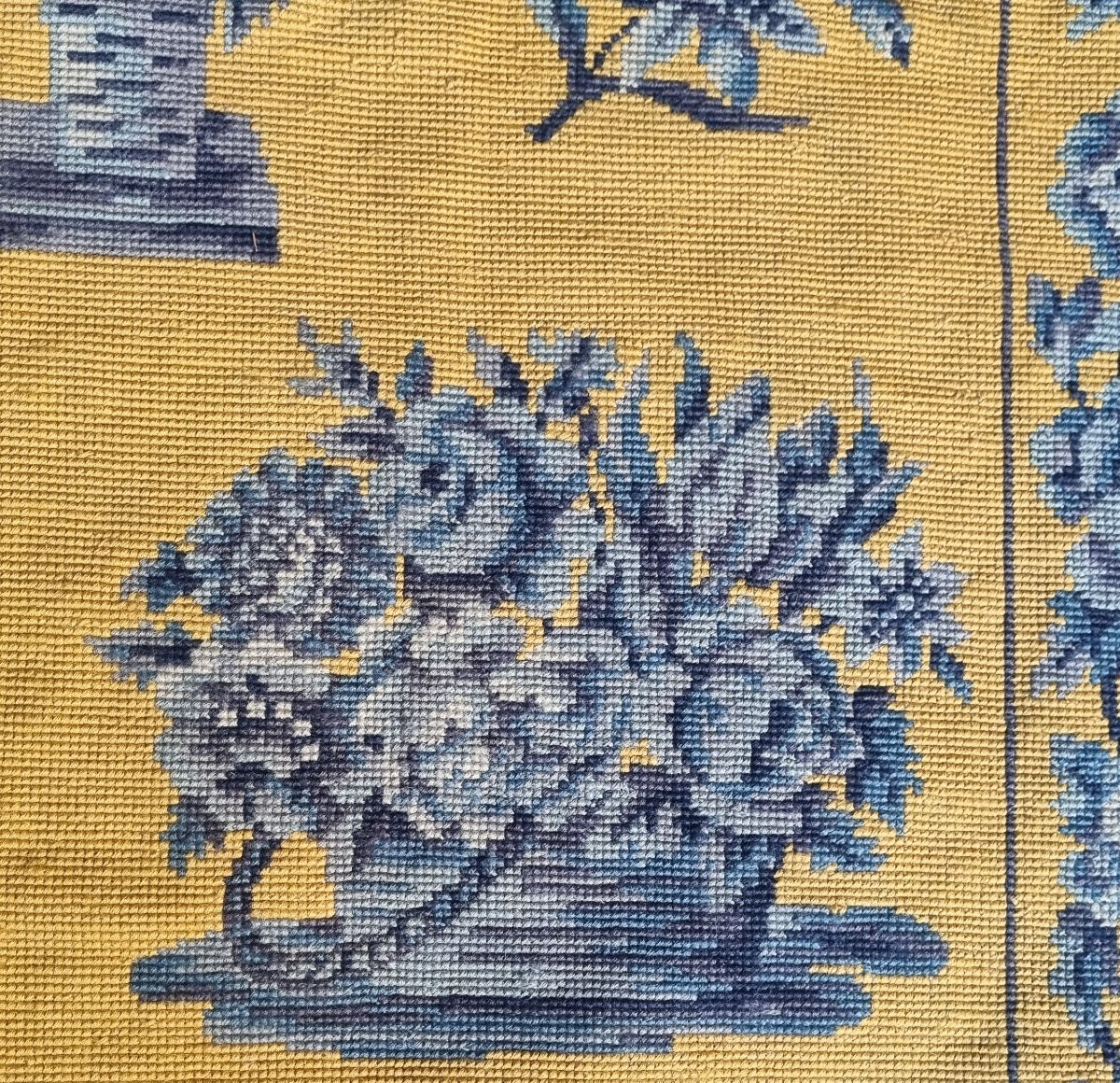 TAPIS  POINTS LAINE FAIT MAIN STYLE LOUIS XVI-photo-3
