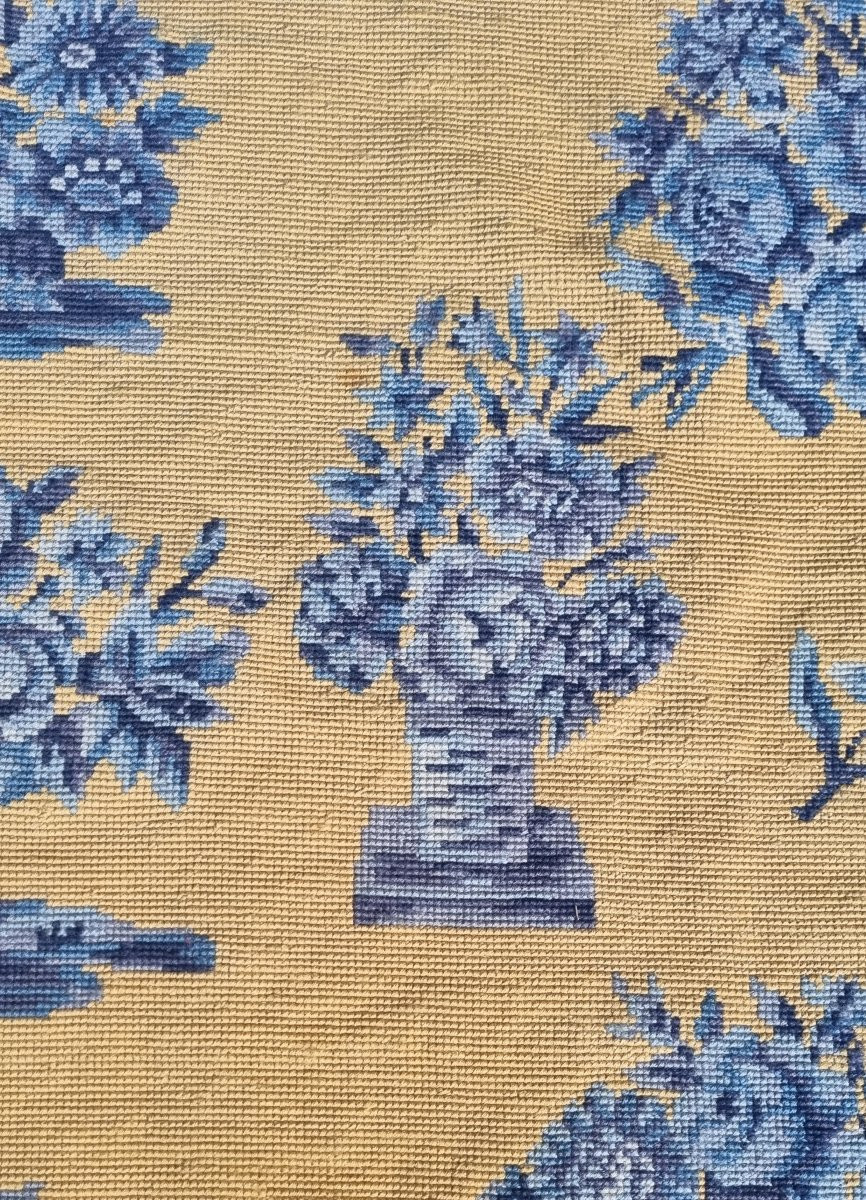 TAPIS  POINTS LAINE FAIT MAIN STYLE LOUIS XVI-photo-4