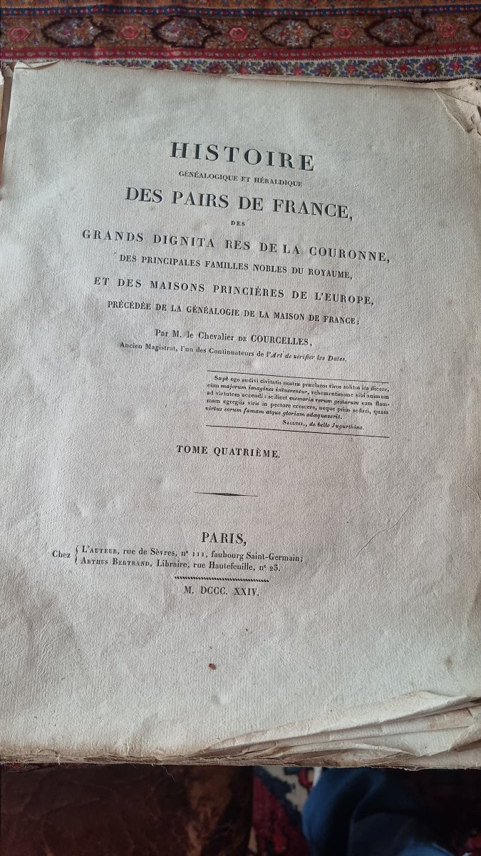 Knight Of Courcelles Peers Of France Volume 4 Genealogy Aristocracy-photo-4