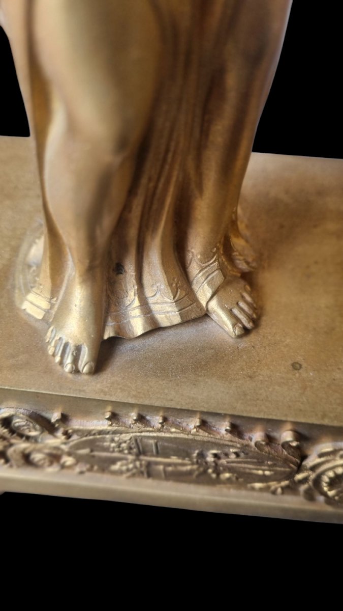 Gilt Bronze Clock, Empire Period, The Toilet Of Venus-photo-3