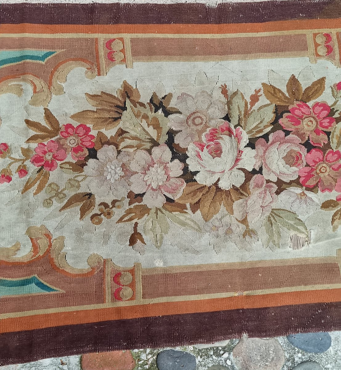 TAPIS AUBUSSON EPOQUE NAPOLÉON III  91 X 200 CM-photo-2