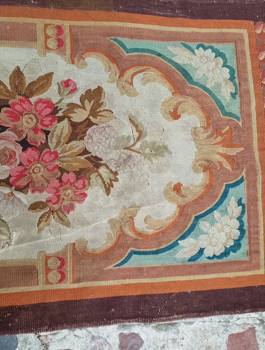 TAPIS AUBUSSON EPOQUE NAPOLÉON III  91 X 200 CM-photo-3