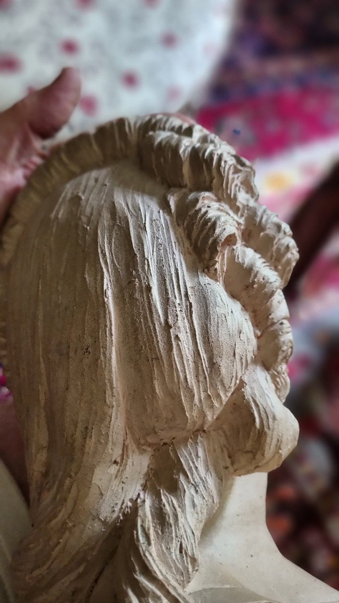 BUSTE EN TERRE CUITE COMTESSE DU BARRY 47 CM PAJOU MADAME -photo-2