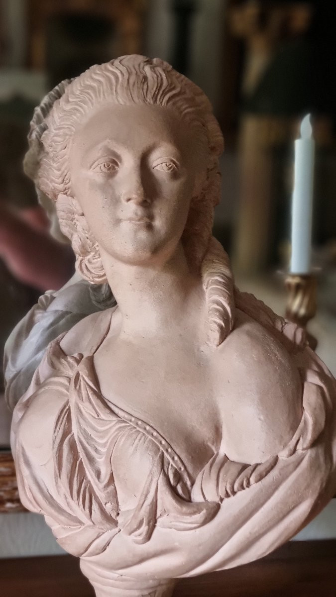 BUSTE EN TERRE CUITE COMTESSE DU BARRY 47 CM PAJOU MADAME -photo-5