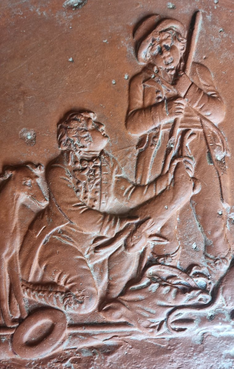 BAS-RELIEFS EN TERRE CUITE EPOQUE ROMANTIQUE LOUIS-PHILIPPE CHARLES X CHASSE CYNEGETIQUE-photo-3