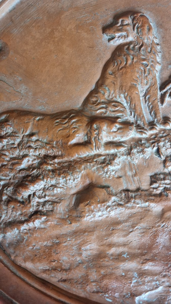 BAS-RELIEFS EN TERRE CUITE EPOQUE ROMANTIQUE LOUIS-PHILIPPE CHARLES X CHASSE CYNEGETIQUE-photo-1