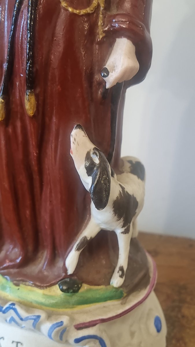Saint Roch Statue In Biscuit Porcelain Letu & Mauger At l'Isle Adam San Rocco-photo-4