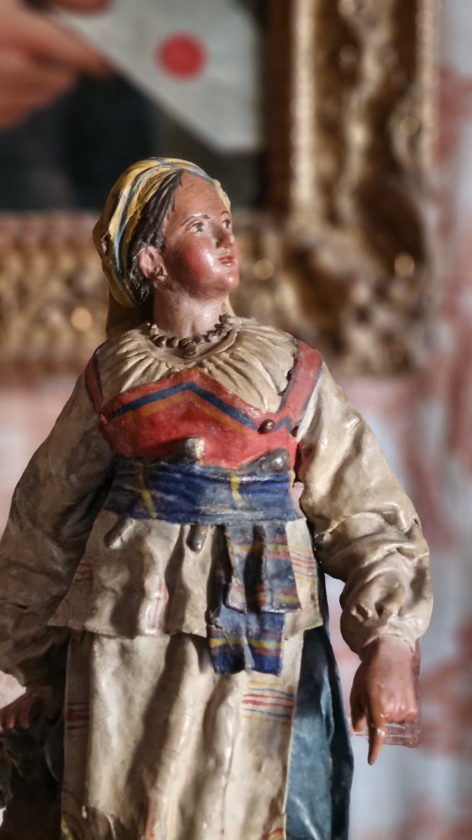 SANTON NAPOLITAIN XVIIIe/XIXe NAPLES CARTAPESTA PAPIER MACHÉ PROVENCE CRECHE-photo-6