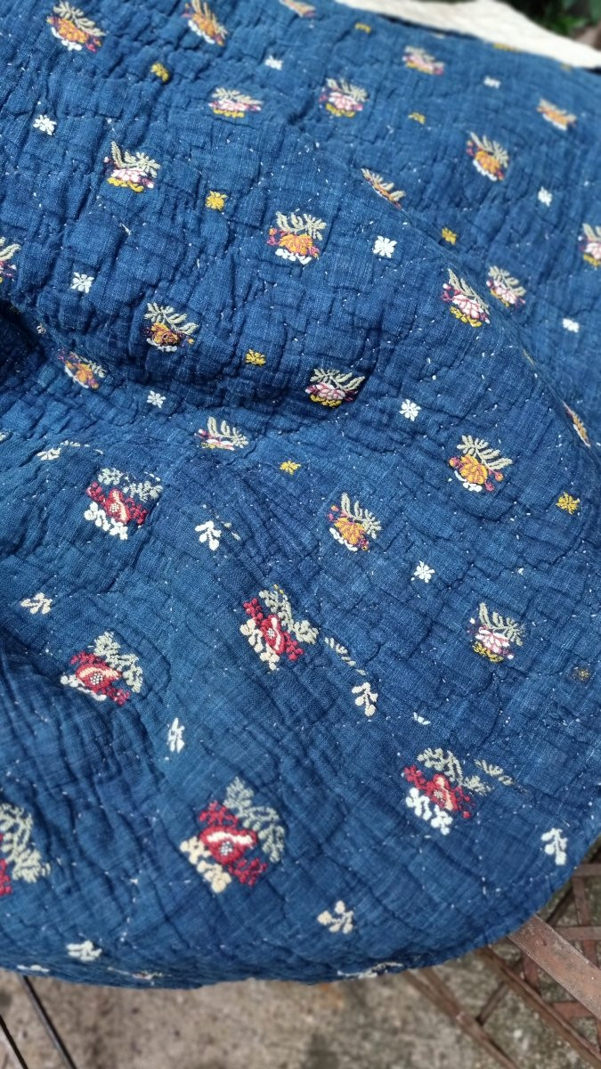 Provence Quilted Blanket Boutis Boutis 18th Century Indigo-photo-3