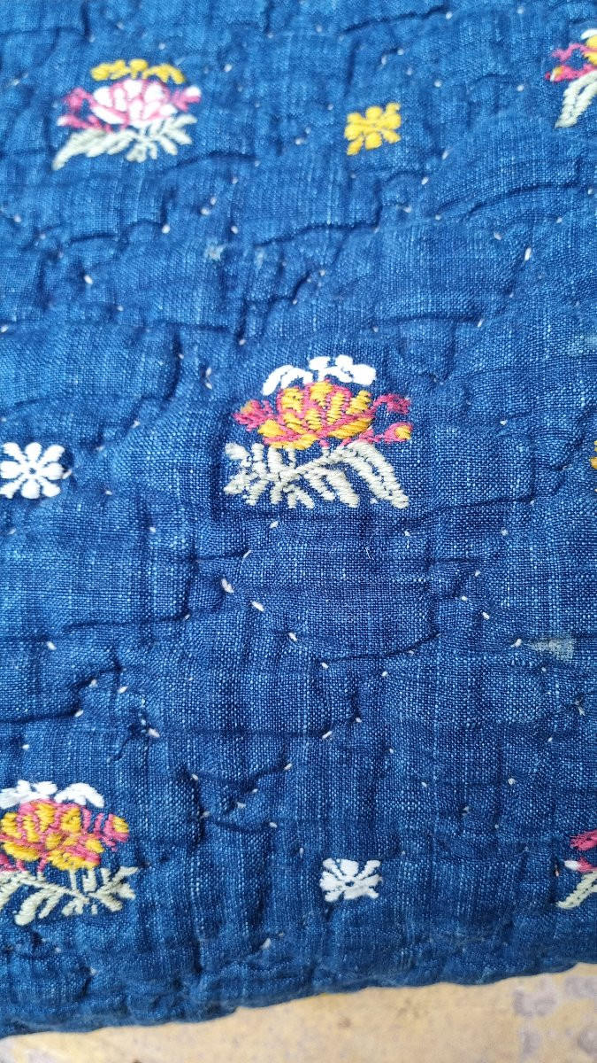 Provence Quilted Blanket Boutis Boutis 18th Century Indigo-photo-6