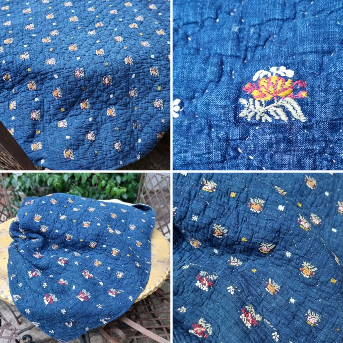 Provence Quilted Blanket Boutis Boutis 18th Century Indigo