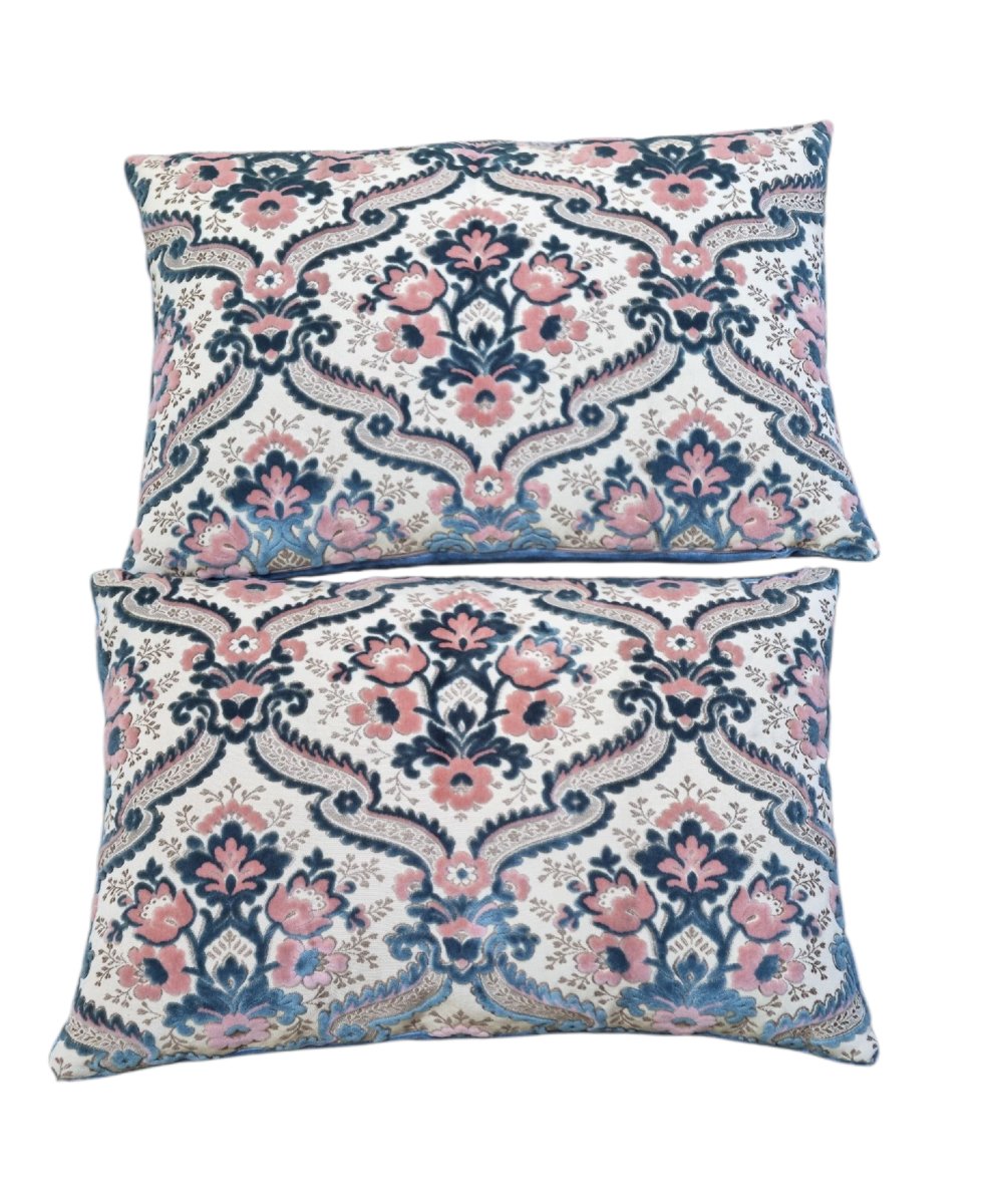 DEUX COUSSINS DE STYLE DÉCORATION VELOURS -photo-3