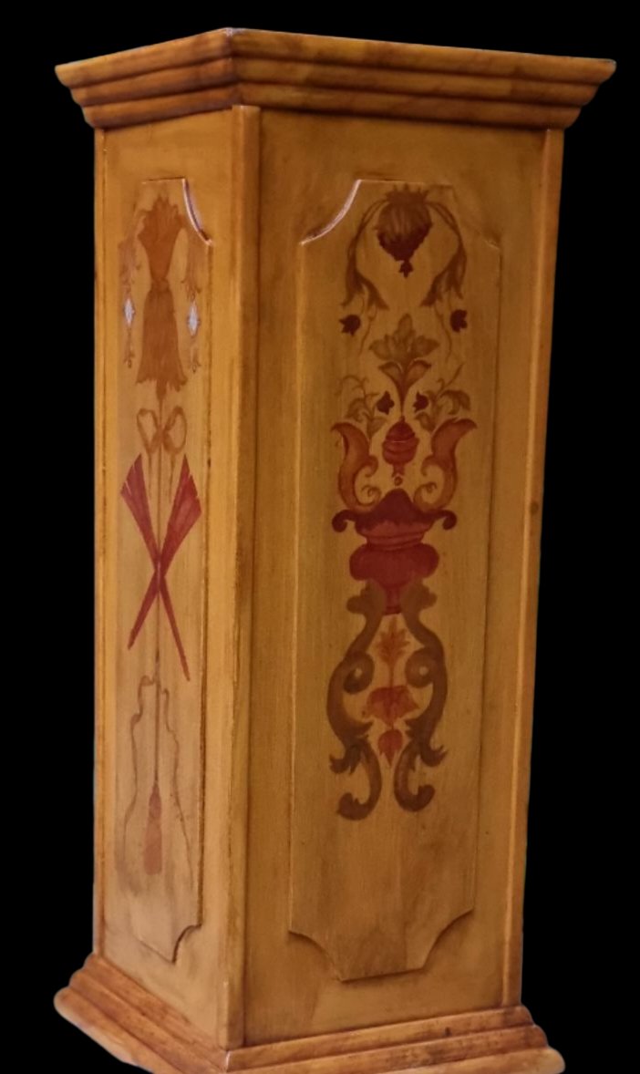 PAIRE DE GAINES SOCLES  SELETTES COLONNES EN BOIS PEINT XXe POUR STATUE VASE OU AUTRE-photo-1