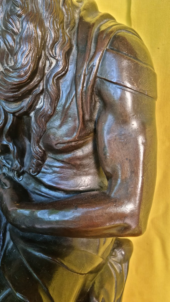 GRANDE STATUE BRONZE MOÏSE MICHEL-ANGE 62 CM SOUVENIR DU GRAND TOUR -photo-3