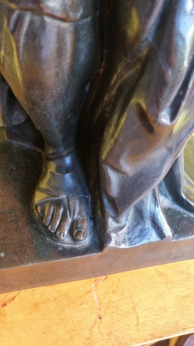 GRANDE STATUE BRONZE MOÏSE MICHEL-ANGE 62 CM SOUVENIR DU GRAND TOUR -photo-1