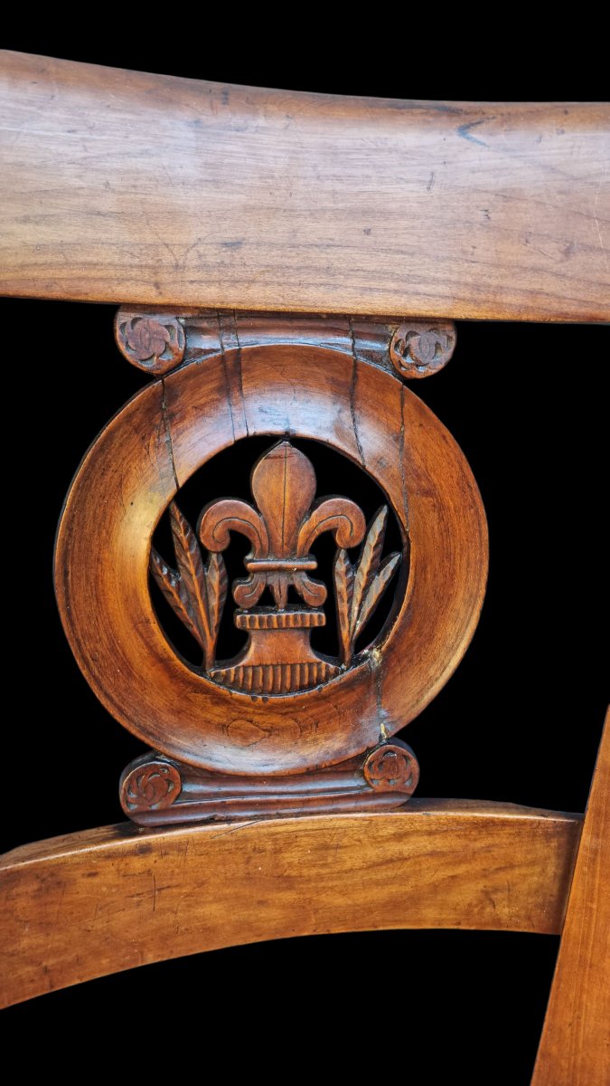 CHAISE PAILLÉE FIN XVIIIe DEBUT XIXe FLEUR DE LYS PROVENCE-photo-3