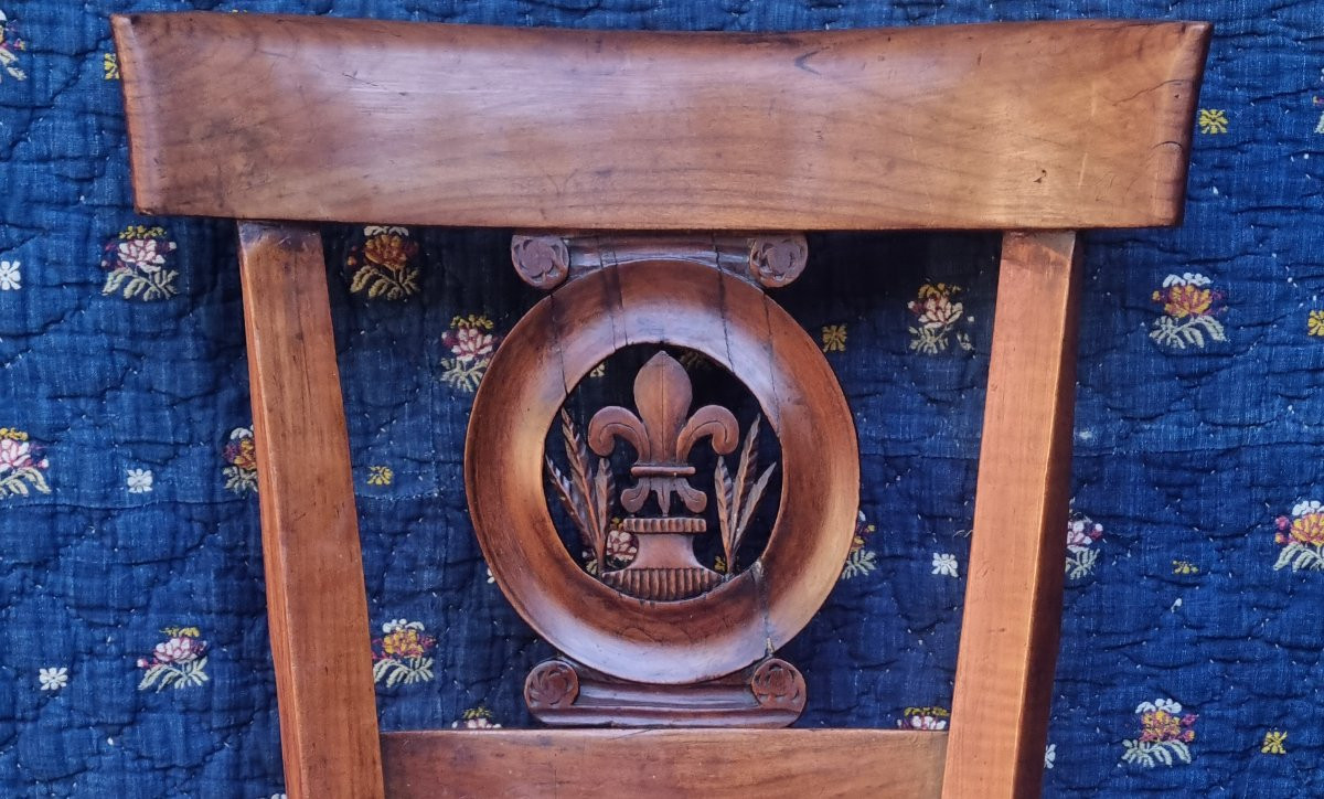 CHAISE PAILLÉE FIN XVIIIe DEBUT XIXe FLEUR DE LYS PROVENCE-photo-1