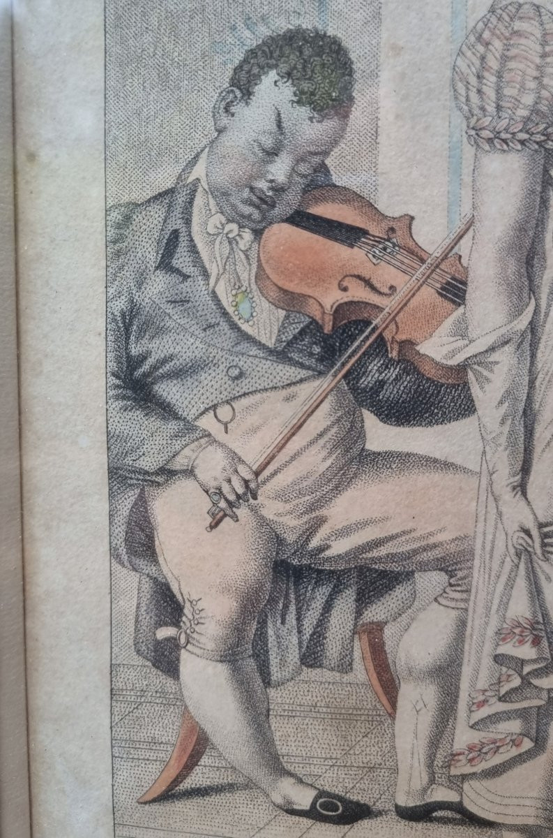 GRAVURE DANSE BALLET SATIRE QUADRILLE LA POULE VERS 1815 ÉPOQUE EMPIRE-photo-3