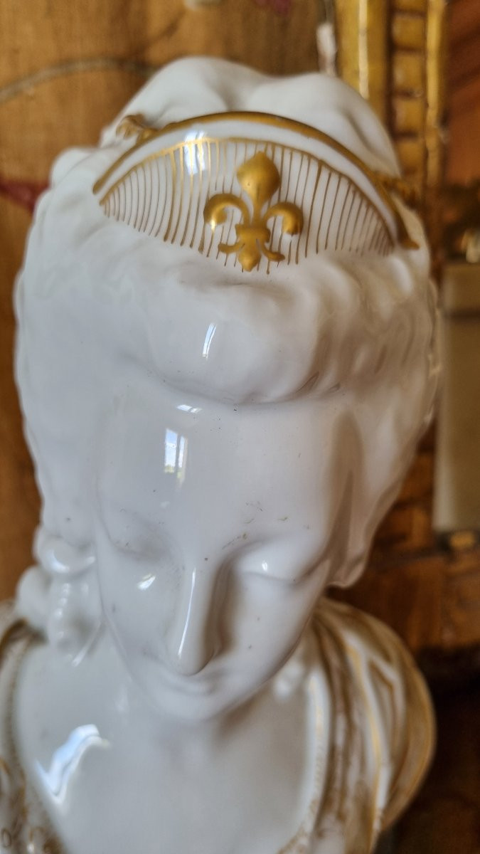 Bust Of Marie-antoinette In Paris Porcelain 19th Century Sèvres -photo-4