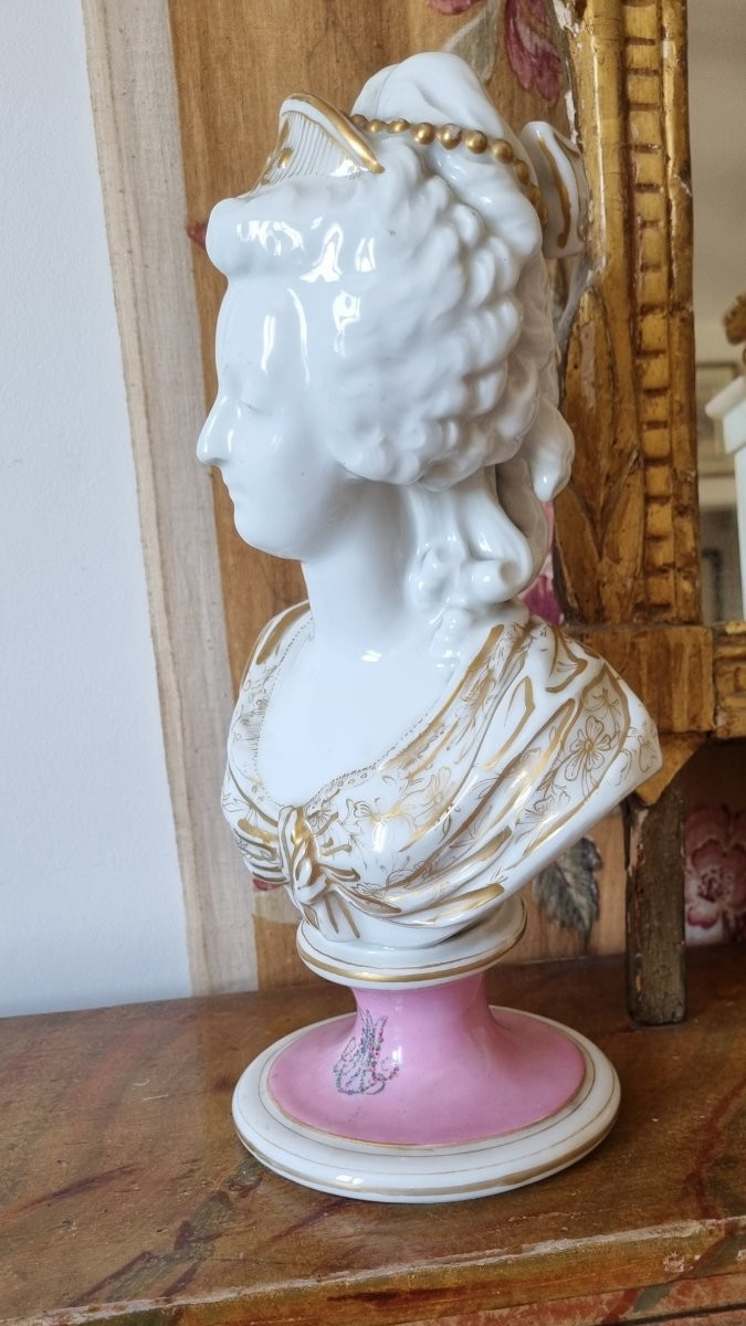 Bust Of Marie-antoinette In Paris Porcelain 19th Century Sèvres -photo-6